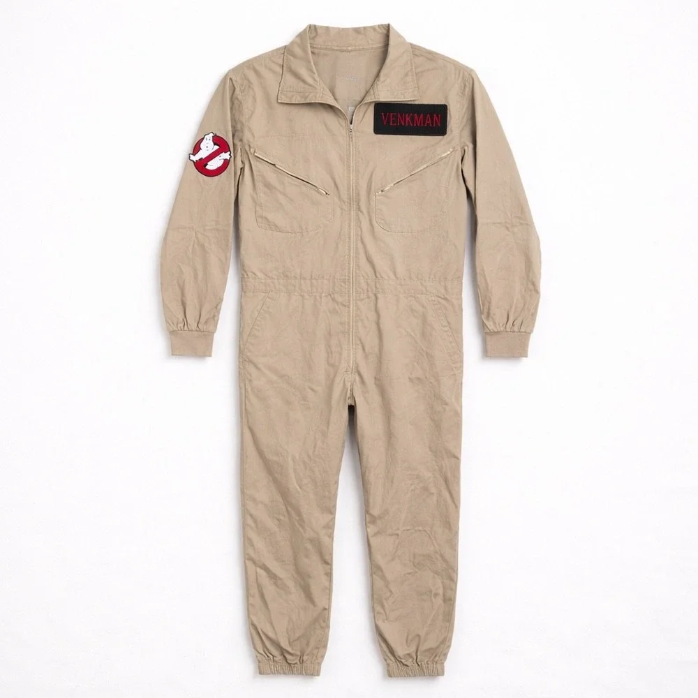 Ghostbusters Venkman Costume Jumpsuit Adult Medium Beige Cosplay Movie Uniform - Picture 1 of 11